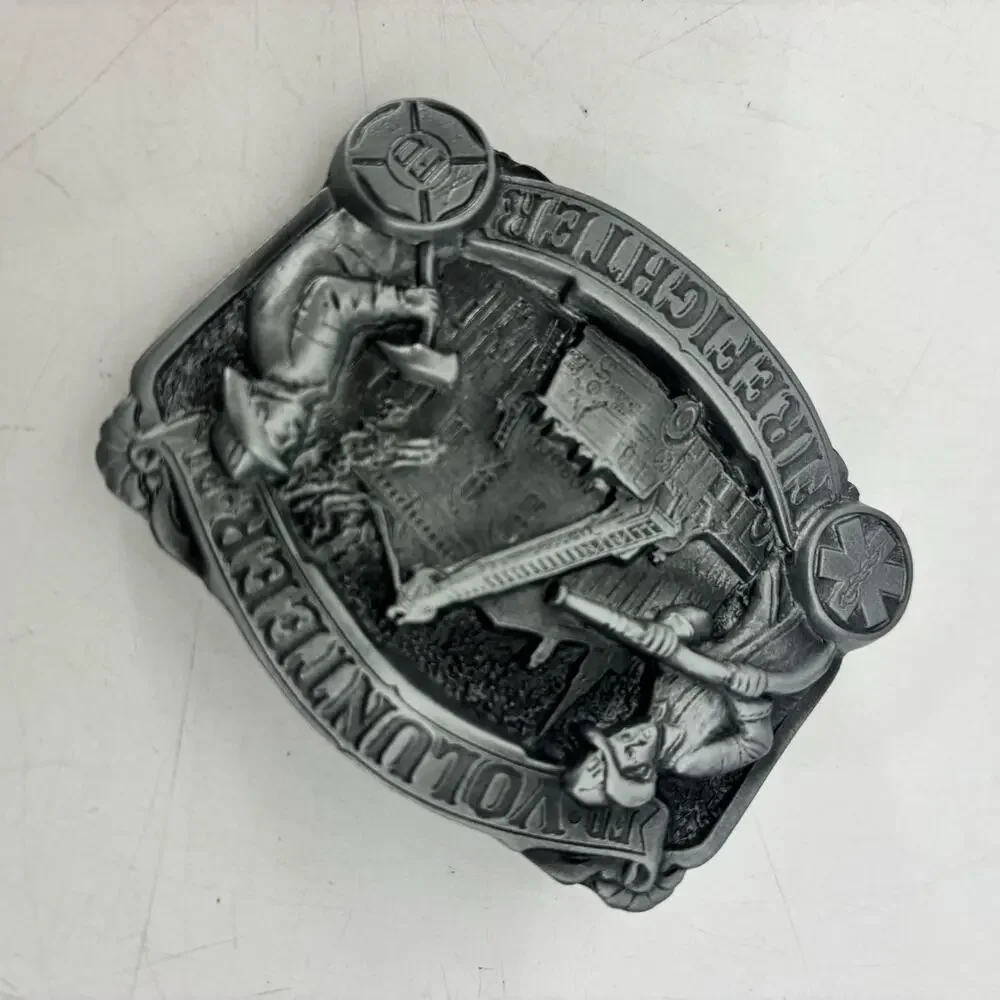 Firefighter Belt Buckle Great American Buckle Co Western Volunteer